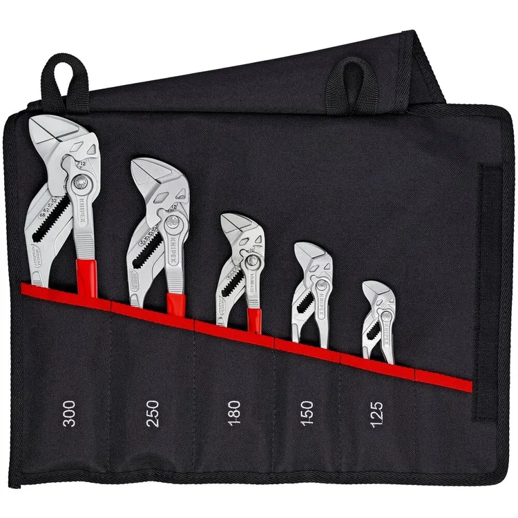 Jogo de 5 Alicates-Chave KNIPEX 125-300mm com Bolsa