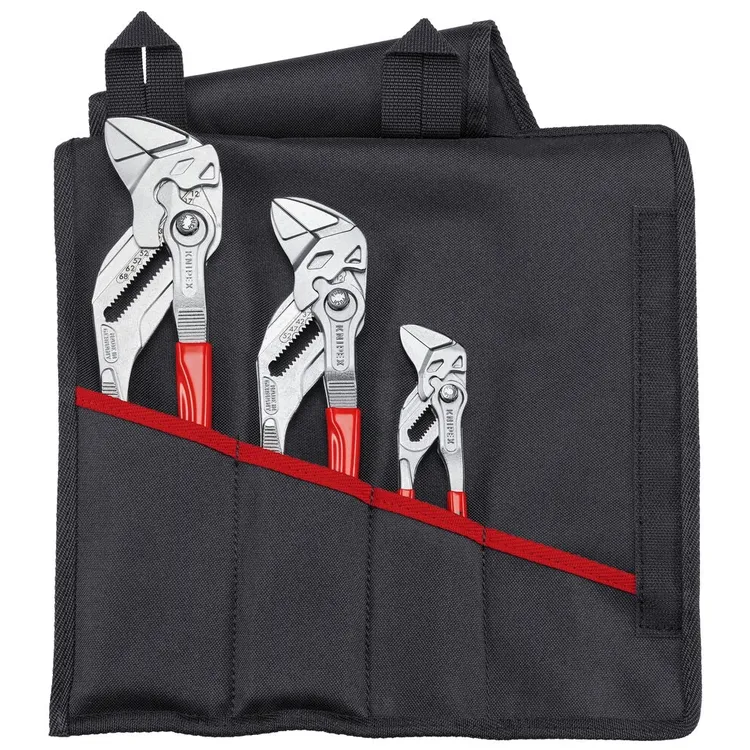 Jogo de Alicates-Chave KNIPEX 3 Peças 150/250/300mm com Bolsa