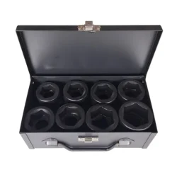 Jogo de Chaves de Caixa de Impacto Curtas TOOLHUB 1″DR 6 Faces 8 Peças