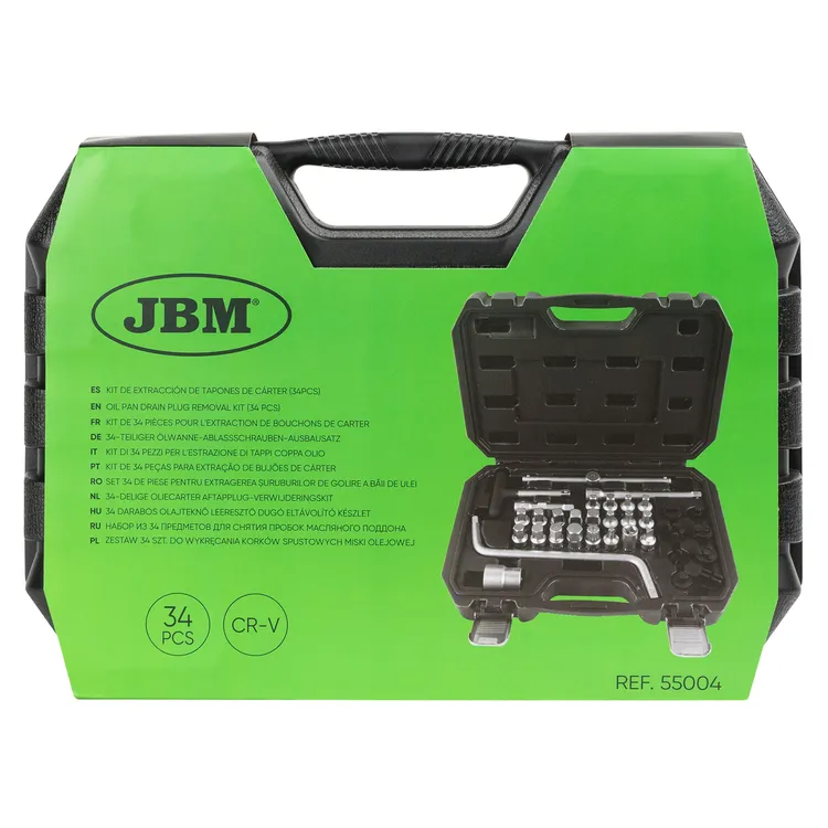 Jogo de Chaves de Caixa para Tampões de Cárter JBM 34 Peças