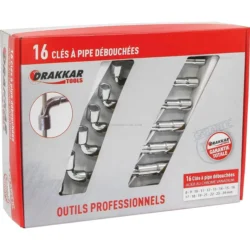Jogo de Chaves Tubulares de Cachimbo DRAKKAR 8 a 24mm 16 Peças