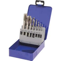Jogo de Machos e Brocas DRAKKAR M3 a M12 14 Peças