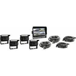 Kit caméra de recul écran couleur 7" multivision avec 4 caméras + 4 câbles