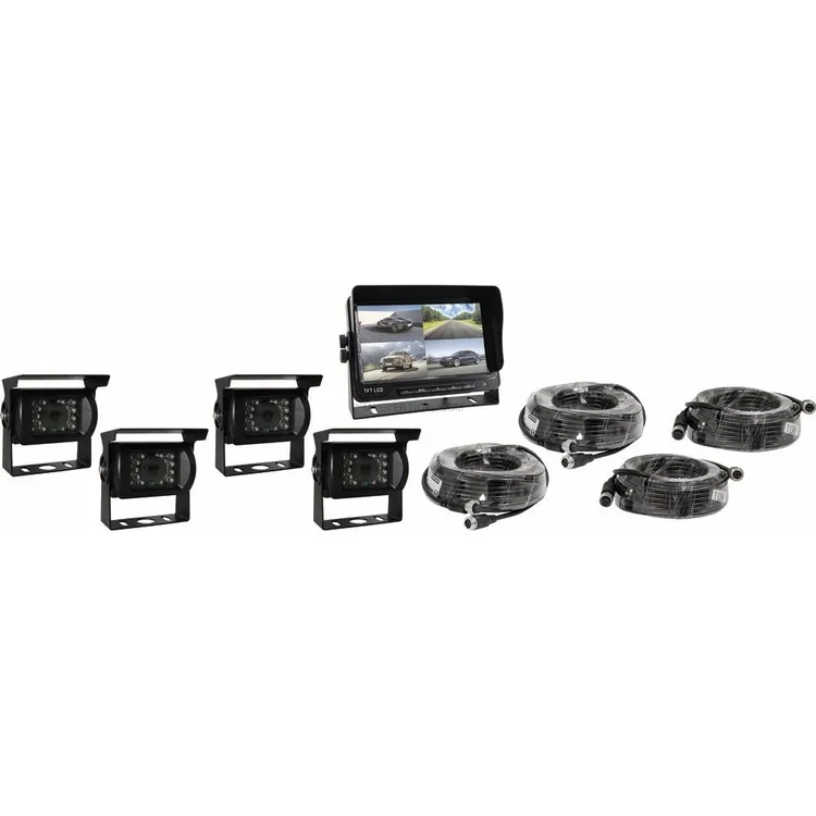 Kit caméra de recul écran couleur 7" multivision avec 4 caméras + 4 câbles