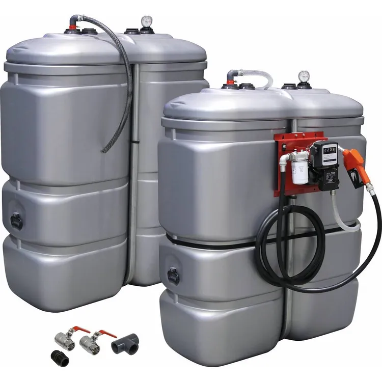 Kit de 2 Depósitos de Gasóleo PEHD DRAKKAR 1000L Parede Dupla 230V