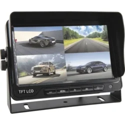 Kit de Câmara de Recuo SODIFLASH 12/24V com Écran 7" Quadrivision e Cabo 15m