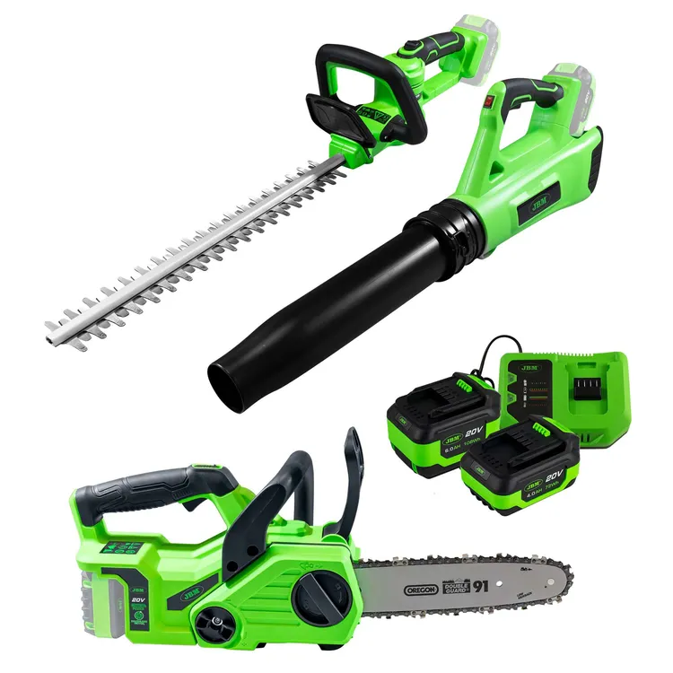 Kit de Ferramentas de Jardim JBM Motosserra, Soprador e Corta-sebes 60013/60015/60017