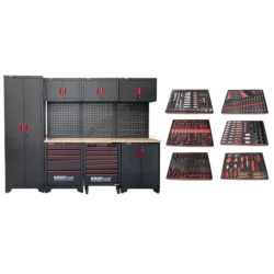 Kit de Mobiliário de Oficina Modular KROFTOOLS 2640x457x1981mm