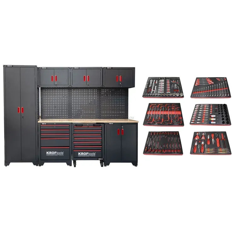 Kit de Mobiliário de Oficina Modular KROFTOOLS 2640x457x1981mm