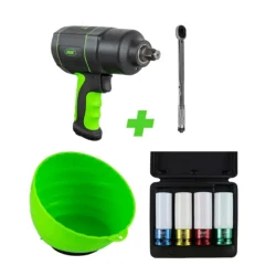 Kit de Mudança de Rodas JBM Pistola de Impacto 1/2" 1200Nm + Chave Dinamométrica + Vasos + Recipiente Magnético