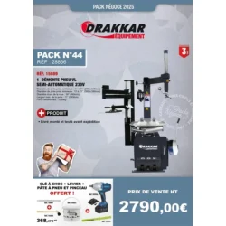 Kit Desmonta-Pneus DRAKKAR Semi-Automático 230V com Chave de Impacto e Acessórios