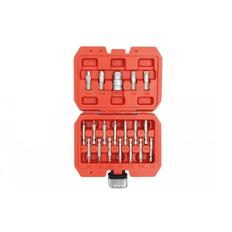 Kit Extrator de Perfis Danificados Torx/Hex 19 Peças KROFTOOLS