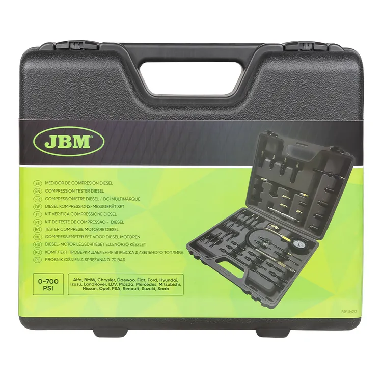 Kit Medidor de Compressão Diesel JBM 43 Peças 0-48.3 Bar