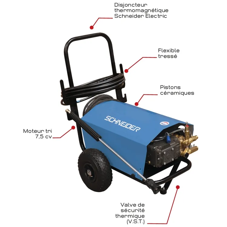Lavadora de Alta Pressão Água Fria SCHNEIDER 380V 150bar 21l/min 5.5kW