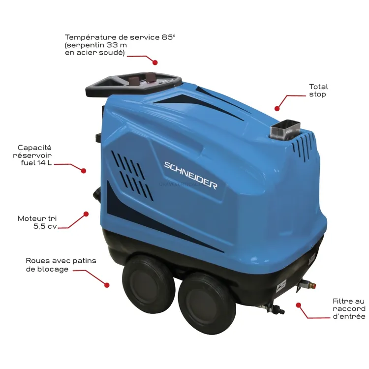 Lavadora de Alta Pressão Água Quente SCHNEIDER 380 V 160 bar 14 L/min