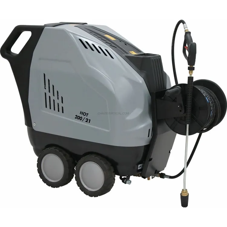 Lavadora de Alta Pressão Água Quente SCHNEIDER 380 V 200 bar 21 l/min 20 m com Enrolador
