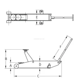 Macaco Hidráulico de Rodas COMPAC 10T com Pédala 165/580mm