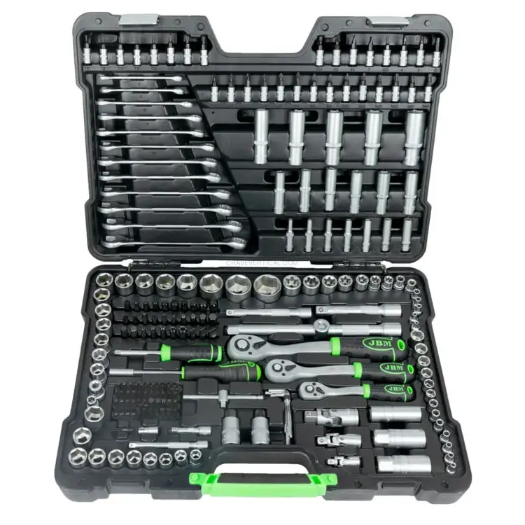 Mala de Ferramentas 216 Peças Sextavadas JBM 1/4" 3/8" 1/2" Aço S2
