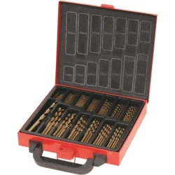 Mala Metálica DRAKKAR com 120 Brocas para Metal HSS 5% Cobalto M35 1-10mm