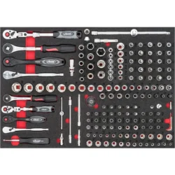 Módulo de Chaves de Caixa VIGOR 165 Peças 1/4″ 3/8″