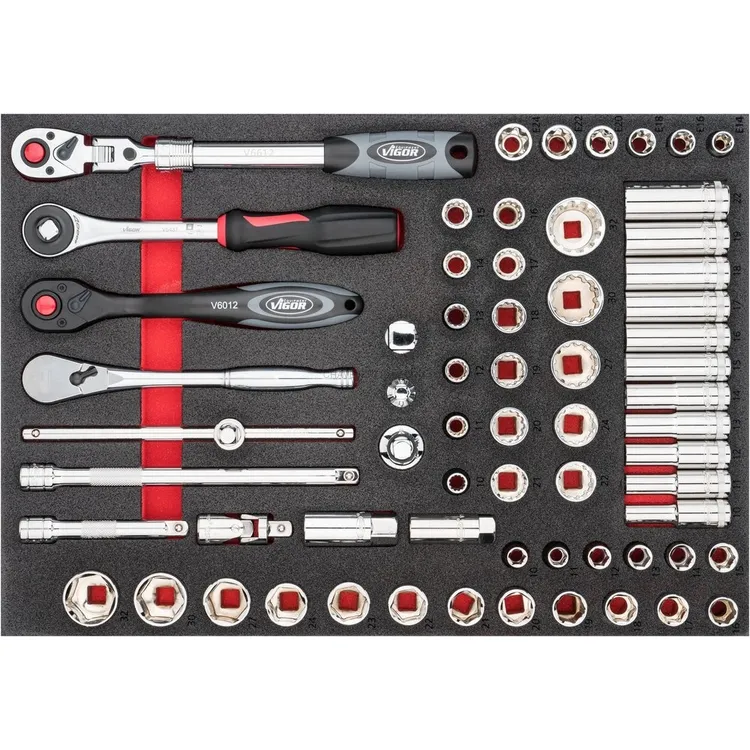 Módulo de Chaves de Caixa VIGOR 65 Peças 1/2″