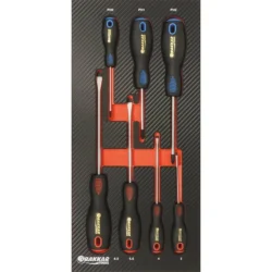 Módulo de Espuma com 7 Chaves de Fendas DRAKKAR Acabamento Carbono 402x189mm