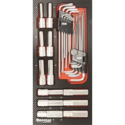 Módulo de Espuma DRAKKAR 31 Peças Hex Torx e Chaves de Caixa 1/2″