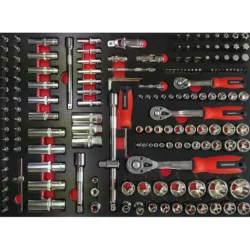 Módulo de Espuma DRAKKAR 534x395mm para Chaves de Caixa 1/4 3/8 e 1/2 Polegada 171 Peças