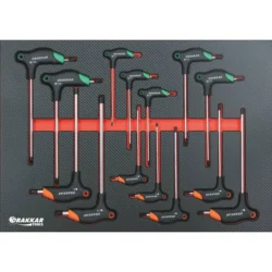 Módulo de Espuma DRAKKAR 567x402mm para Chaves Punho em T Hex/Torx 14 Peças