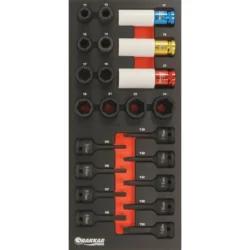 Módulo de Espuma DRAKKAR Chaves de Caixa de Impacto 22 Peças 395x178x32mm
