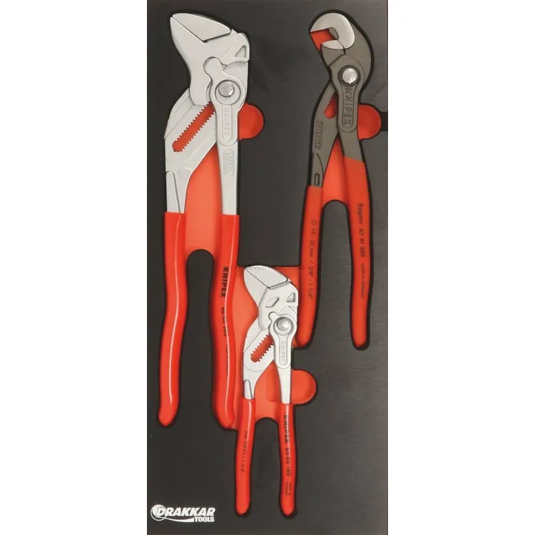 Módulo de Espuma KNIPEX Alicates-Chave 3 Peças 395x178mm
