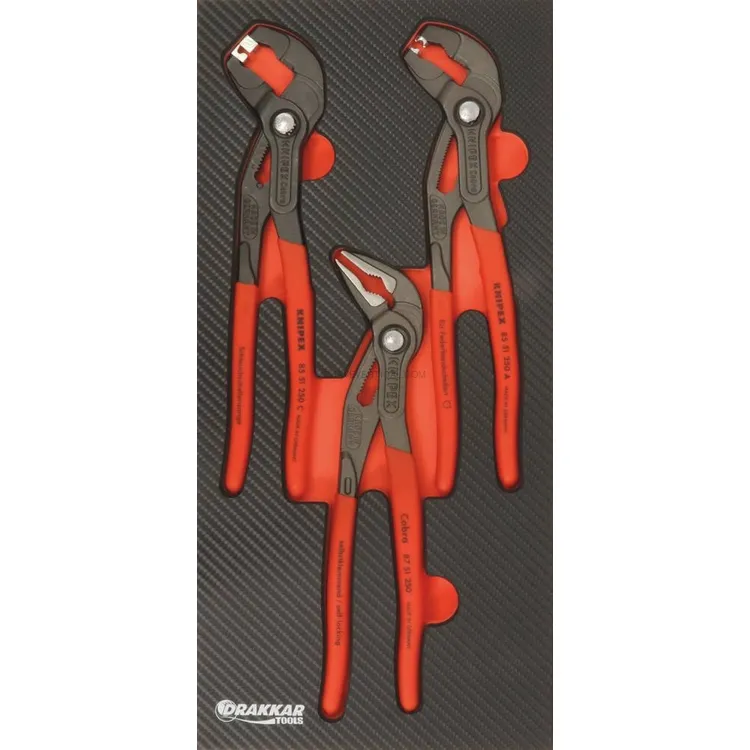 Módulo de Espuma KNIPEX Alicates Cobra e Braçadeiras 3 Peças