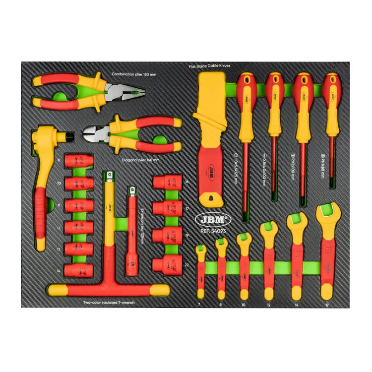 Módulo de Ferramentas Isoladas VDE 26 Peças JBM 3/8" e 1/2"