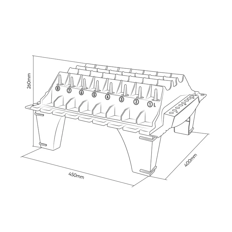 Organizador de Peças de Culata JBM 80 Peças 450x400x104mm