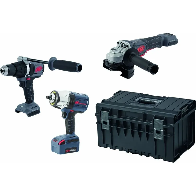 Pack 20V com Berbequim, Rebarbadora e Chave de Impacto 1/2 Polegada 2040Nm Pack 20V com Berbequim, Rebarbadora e Chave de Impacto 1/2 Polegada 2040Nm