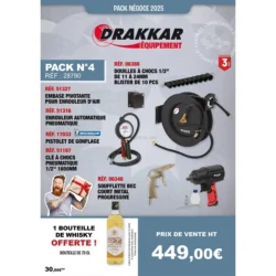 Pack de Ar Comprimido DRAKKAR Enrolador 16m Chave Impacto 1/2″ 1350/1600Nm