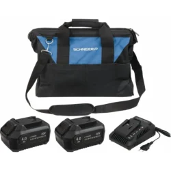 Pack de Baterias SCHNEIDER 20V 2x4Ah com Carregador 3A e Saco