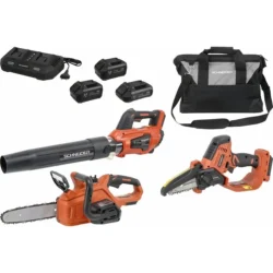 Pack Jardim SCHNEIDER 20V com Soprador, Podadora e Motosserra