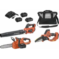 Pack Jardim SCHNEIDER 20V com Soprador, Podadora e Motosserra