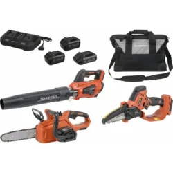 Pack Jardim SCHNEIDER 20V com Soprador, Podadora e Motosserra