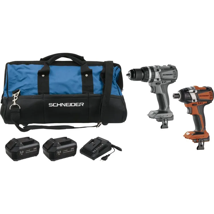 Pack SCHNEIDER 20V Aparafusadora de Impacto 200/350Nm + Berbequim 60Nm