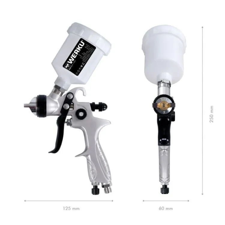 Pistola de Pintar HVLP-II WERKU 125ml 0.8mm