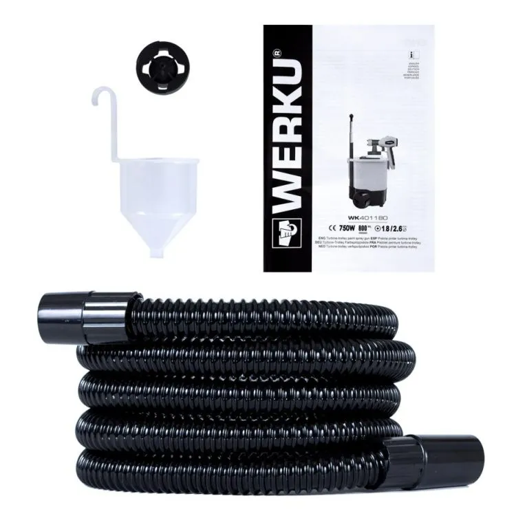Pistola de Pintura de Sucção de Turbina-Trolley WERKU 401180 750W 230V 800ml
