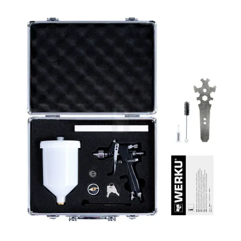 Pistola de Pintura por Gravidade WERKU HVLP-III 600ml 1.3/1.5mm