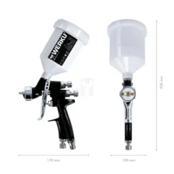Pistola de Pintura por Gravidade WERKU HVLP-III 600ml 1.3/1.5mm