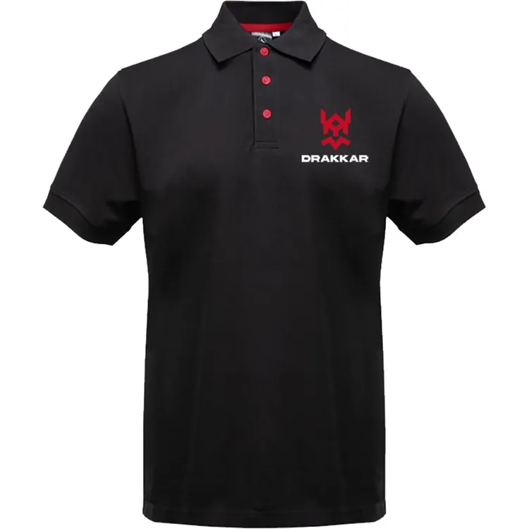 Polo DRAKKAR Preto Tamanho XXXXL Homem com Logo Vermelho
