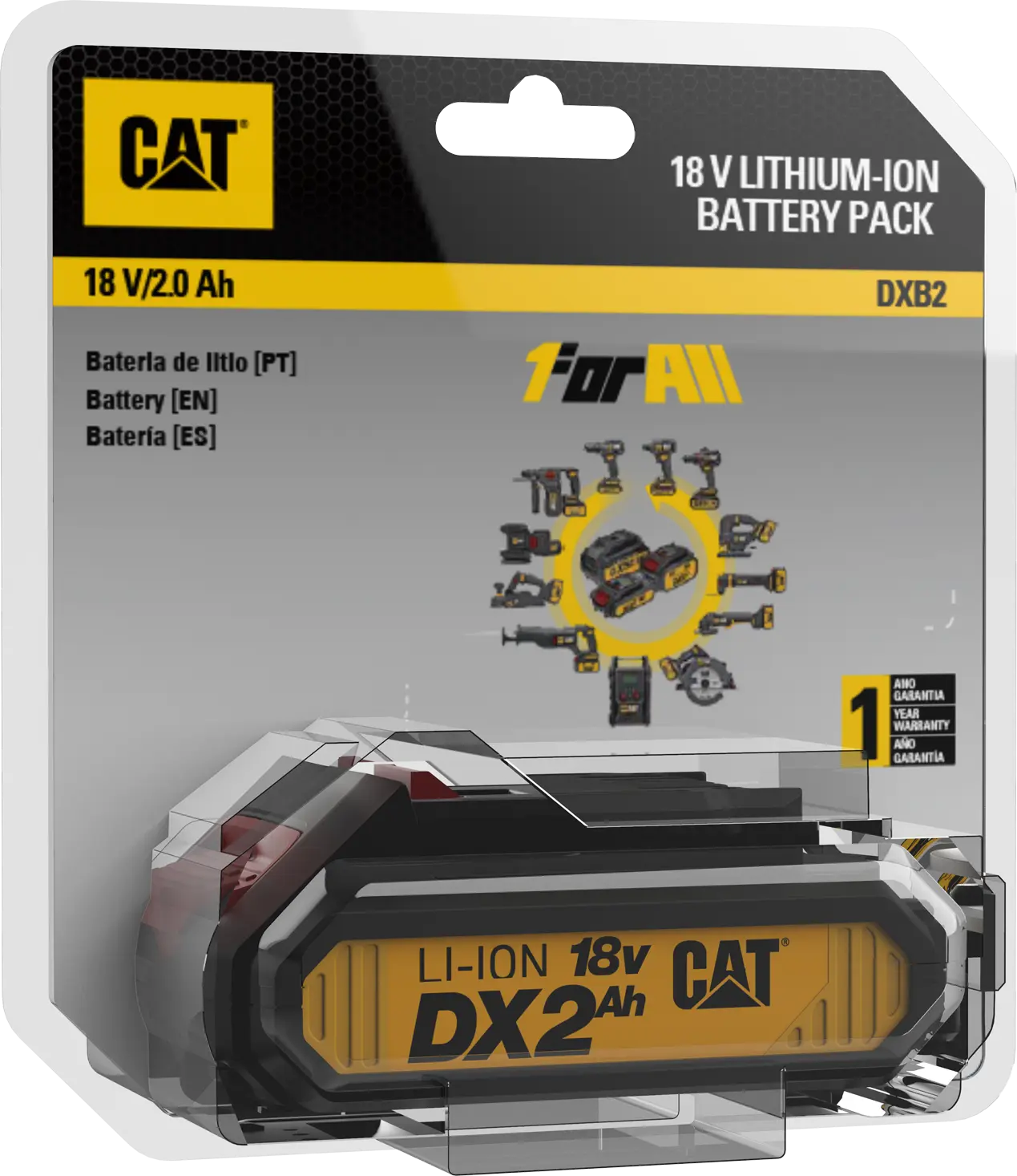 Bateria Li-ion 18V 2.0Ah CAT DXB2 0.37KG