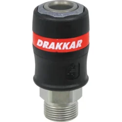 Raccord Rápido de Segurança Fêmea DRAKKAR 11mm Rosca Macho 3/4"