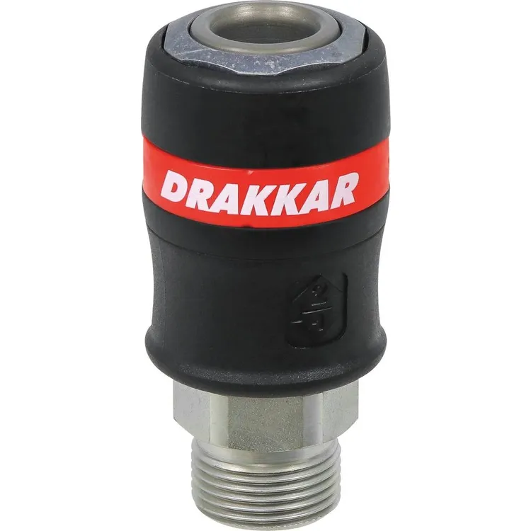 Raccord Rápido Fêmea de Segurança DRAKKAR Passagem 11mm Rosca Macho 3/4"
