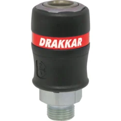 Raccord Rápido Fêmea de Segurança DRAKKAR Passagem de Ar 11mm Rosca Macho 1/2"
